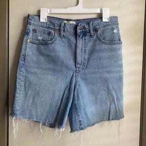 Madewell High-Rise Mid-Length Denim Shorts in Lawndale Wash